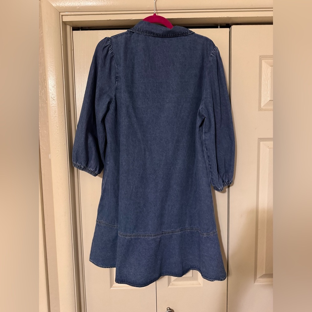 Dokotoo Denim Babydoll V neck 3/4 sleeve size Med - Picture 5 of 5
